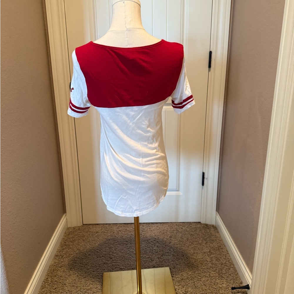Under Armour Wisconsin Badger Women's Red and White Tee - Picture 3 of 4